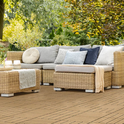 WPC Terrassefliser 30x30 cm Teak Trælook 33 Stk