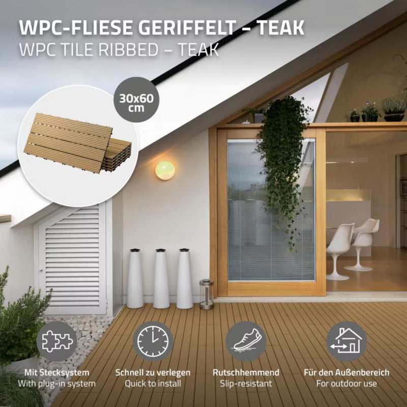 WPC Terrassefliser 60x30 cm med Kliksystem