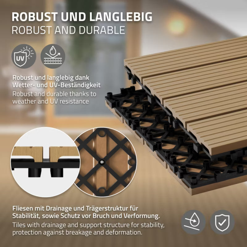 WPC Terrassefliser 60x30 cm med Kliksystem
