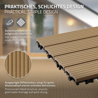 WPC Terrassefliser 60x30 cm med Kliksystem