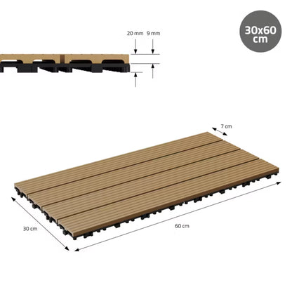 WPC Terrassefliser 60x30 cm med Kliksystem