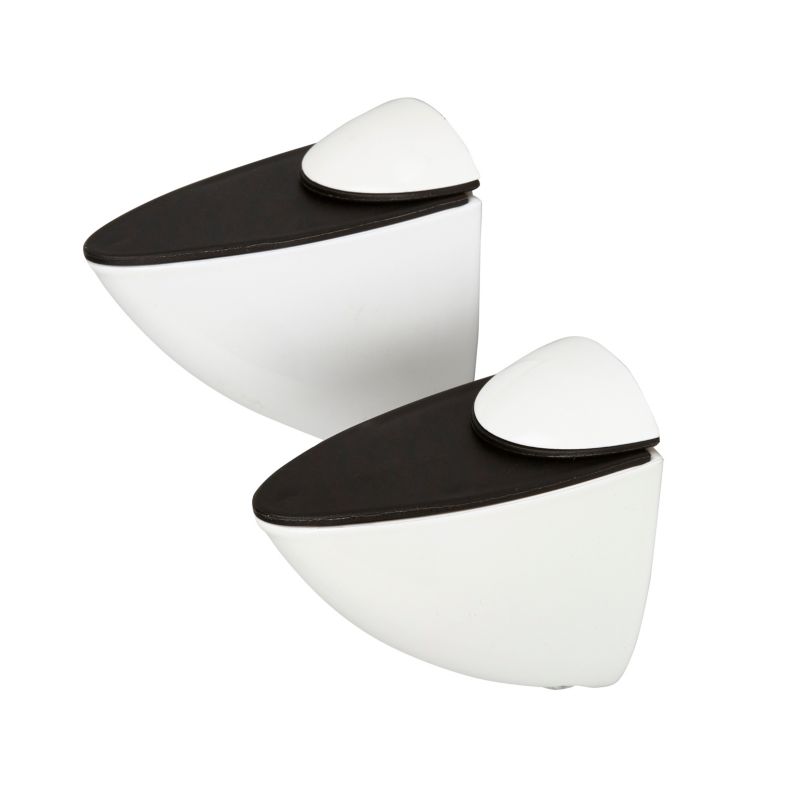 Form Rest 19 mm hvid vægbeslag, 2 stk.