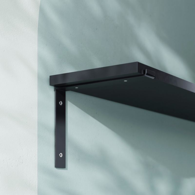 GoodHome Elgar L-vinkelbeslag 200 x 210 mm mat-sort