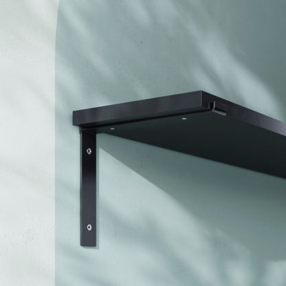 GoodHome Elgar L-vinkelbeslag 200 x 210 mm mat-sort