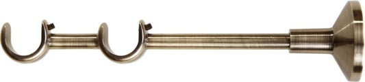 Dobbelt gardinstangbeslag i antik messing 19/19 mm