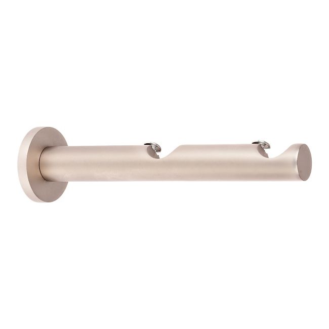 Dobbelt gardinstangholder Colours, enkel, mat-krom, 19 mm