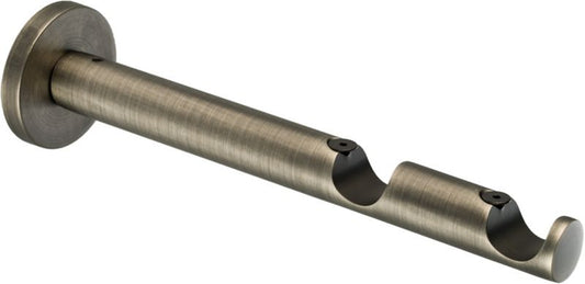 Dobbelt enkelt gardinstangholder 19 mm antik stål