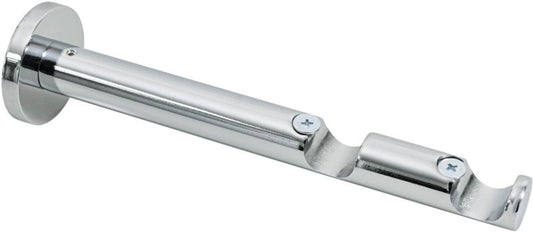 Dobbelt enkelt gardinstangholder i krom 19 mm