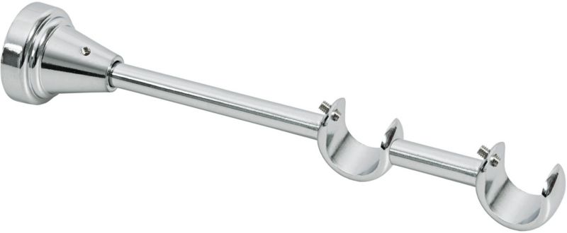 Dobbelt U-karnisstøtte i krom 19 mm