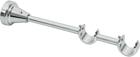 Dobbelt U-karnisstøtte i krom 19 mm