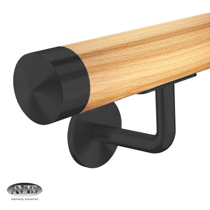 Gelænderholder Ø42,4 mm Sort Stål S111