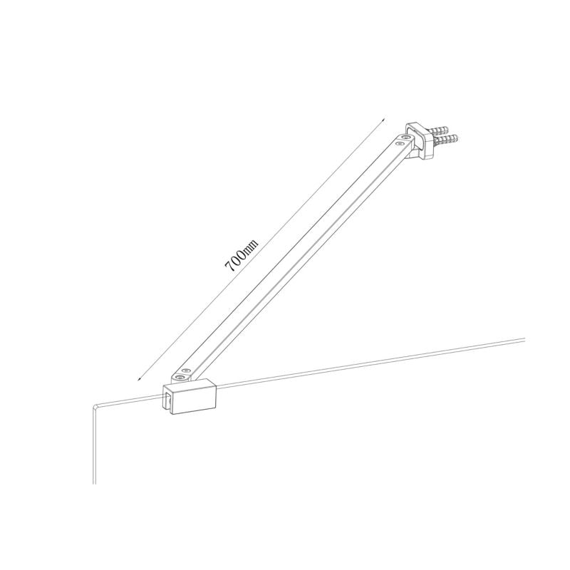 Stabilisator til Brusekabine 70 cm Krom Aluminium