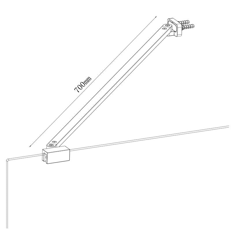 Stabilisator til Brusekabine 8 mm Børstet Messing