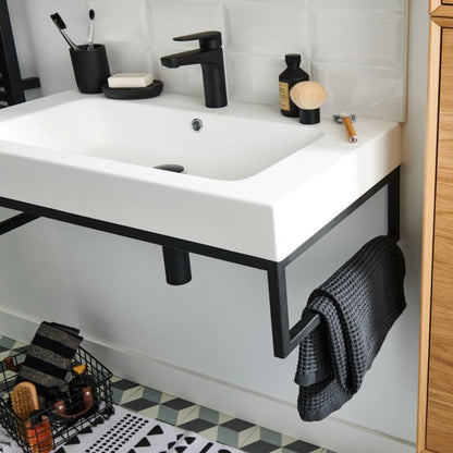 GoodHome Duala vaskestøtte 80 x 45 cm mat-sort