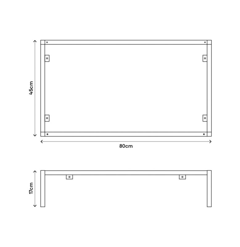 GoodHome Duala vaskestøtte 80 x 45 cm mat-sort