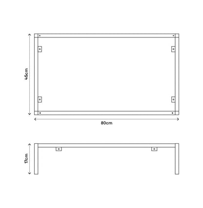 GoodHome Duala vaskestøtte 80 x 45 cm mat-sort