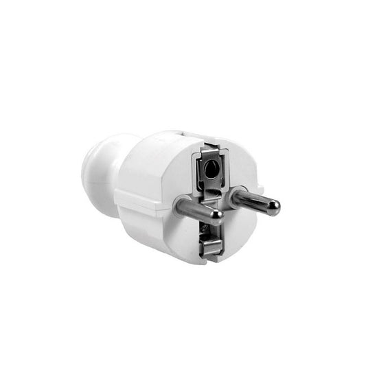 Elgotech WT-30 lige stik med jord, hvid