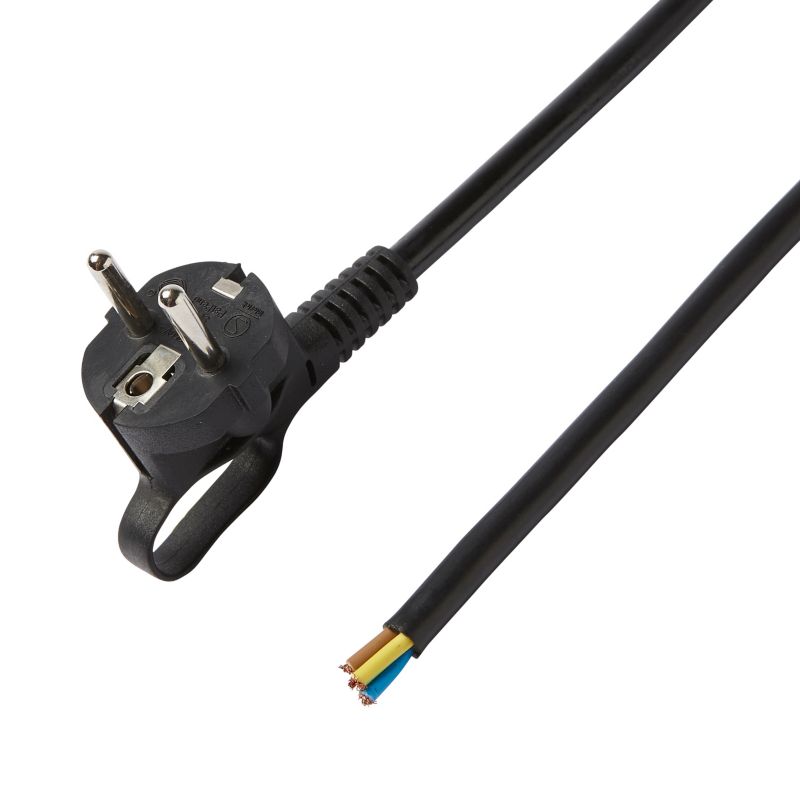 Stik med kabel Diall 3 x 1,5 mm² 3 m sort