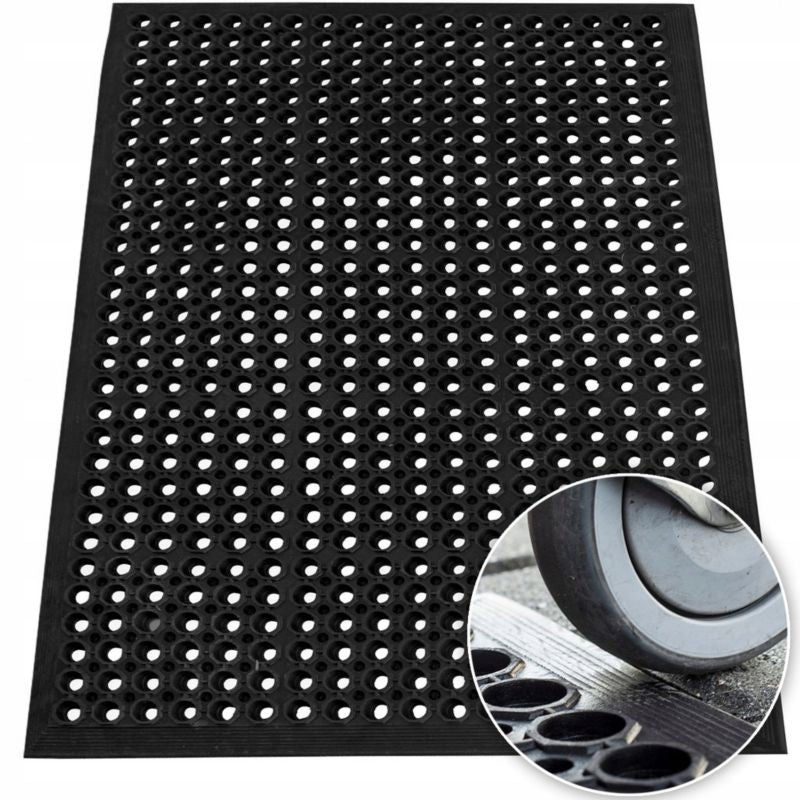 Gummimåtte med rampe 120x180 cm Sort