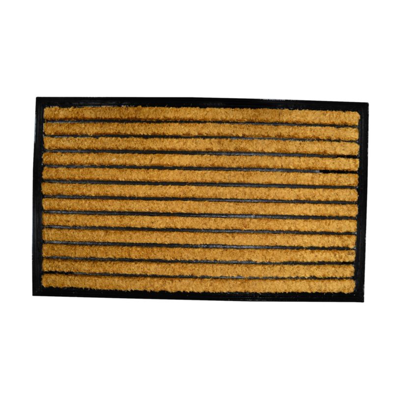 Gummimåtte med kokosfibre 45 x 75 cm med striber
