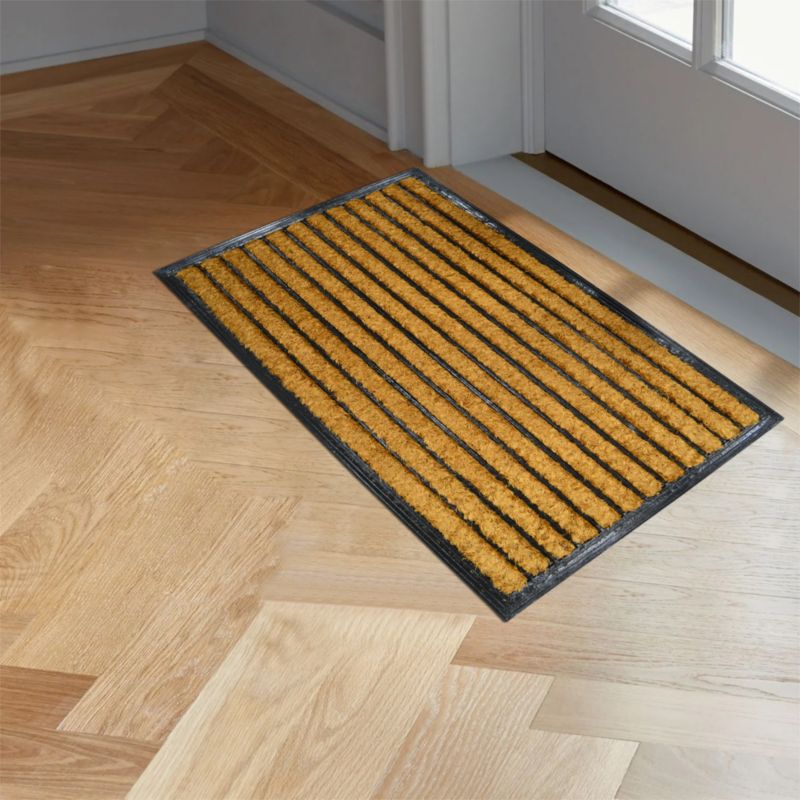 Gummimåtte med kokosfibre 45 x 75 cm med striber