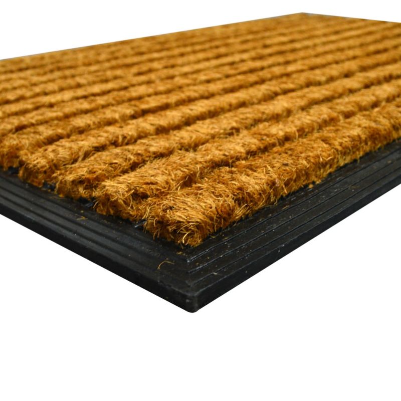 Gummimåtte med kokosfibre 45 x 75 cm med striber
