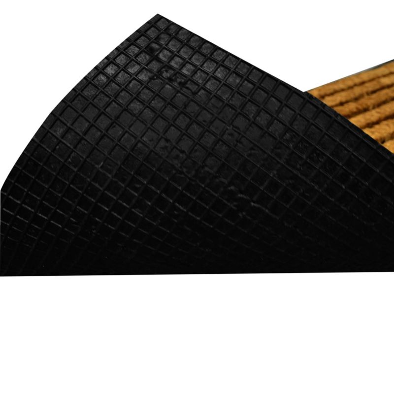 Gummimåtte med kokosfibre 45 x 75 cm med striber