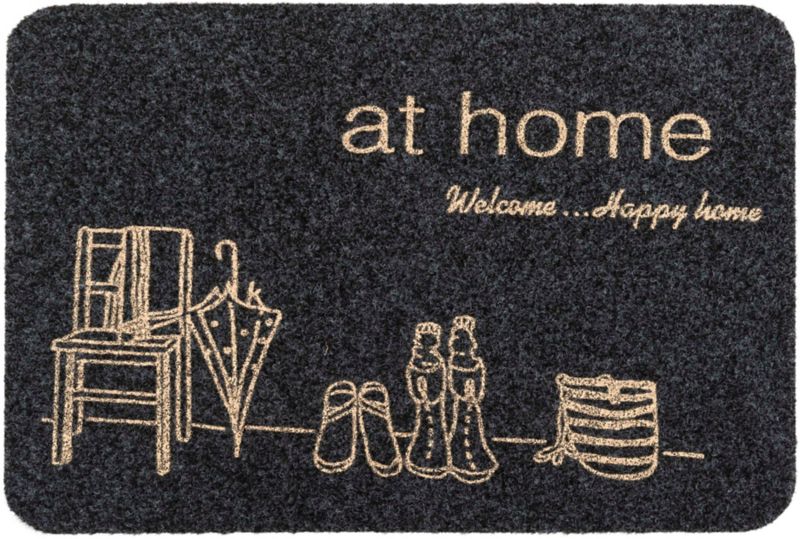 Dørmåtte 40 x 60 cm Grå Polyester