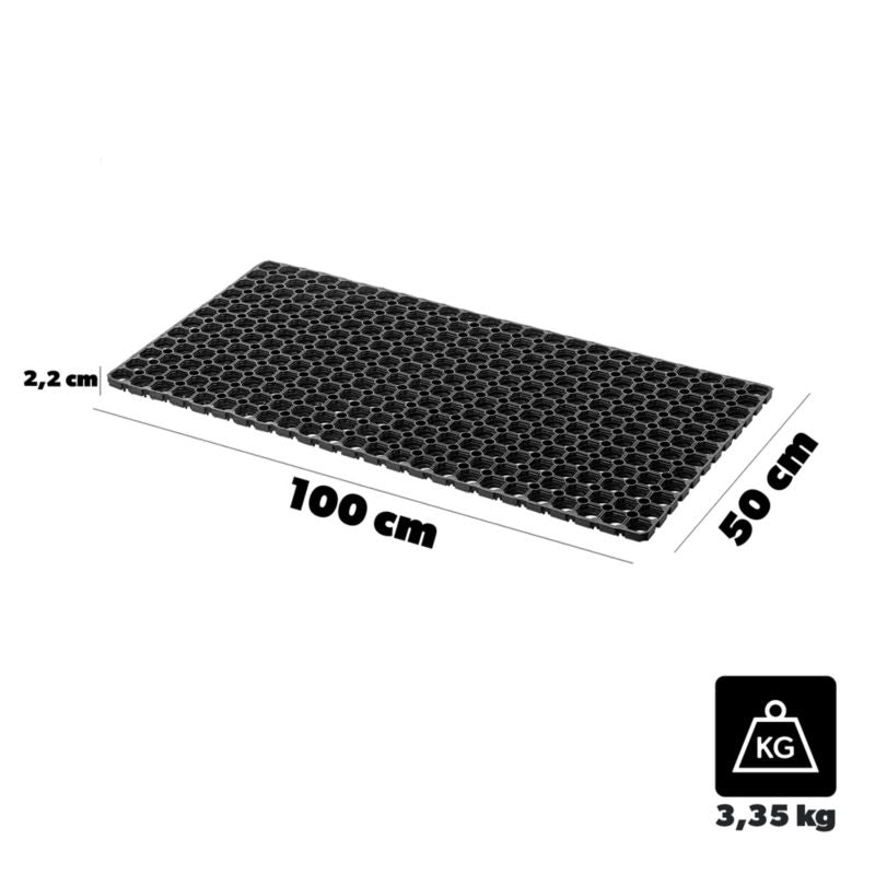 Gummimåtte 50x100 cm Sort Udendørs