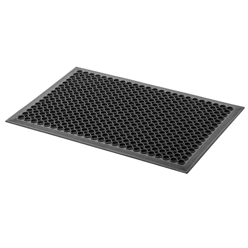 Udendørs Dørmåtte 60x90 cm Sort Gummi med Rampe