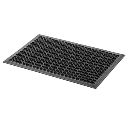 Udendørs Dørmåtte 60x90 cm Sort Gummi med Rampe