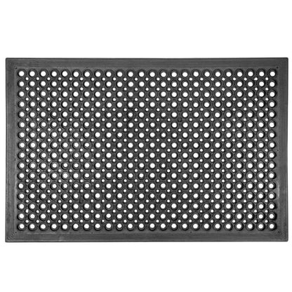 Udendørs Dørmåtte 60x90 cm Sort Gummi med Rampe
