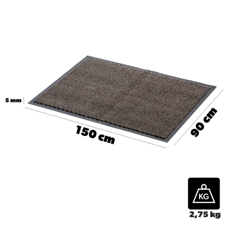Udendørs Dørmåtte Antiskrid 90x150 cm Brun | 5906638302927