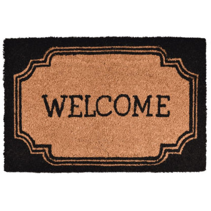 Dørmåtte Kokos med Welcome-tryk 40x60 cm Beige/Sort | 5903039452589