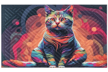 Dørmåtte Kat 45x75 cm Flerfarvet Polyester