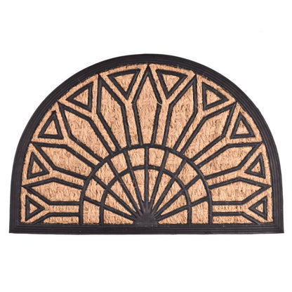Dørmåtte Panama 40x60 cm Halvcirkel Beige/Sort | 5903039452725