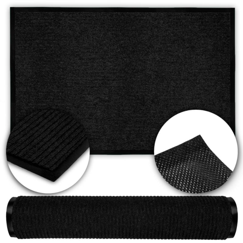 Dørmåtte Rillet 60x90 cm Sort | 5903760286408