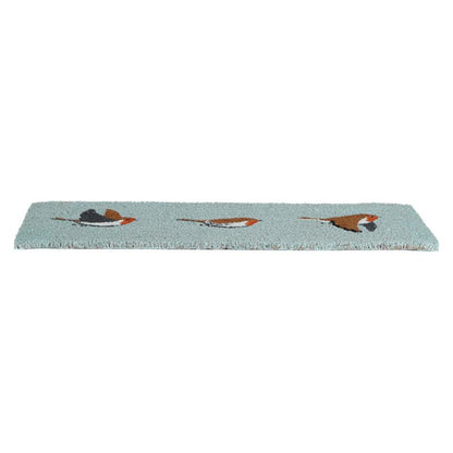 Dørmåtte Kokosfiber Fuglemotiv Blå 25x75 cm