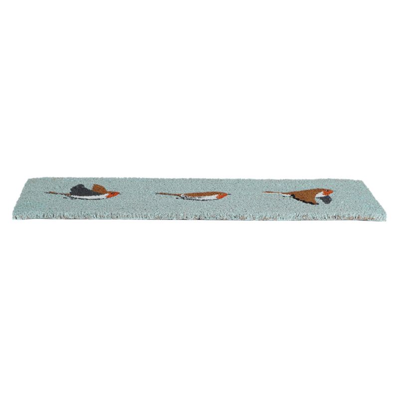 Dørmåtte Kokosfiber Fuglemotiv Blå 25x75 cm