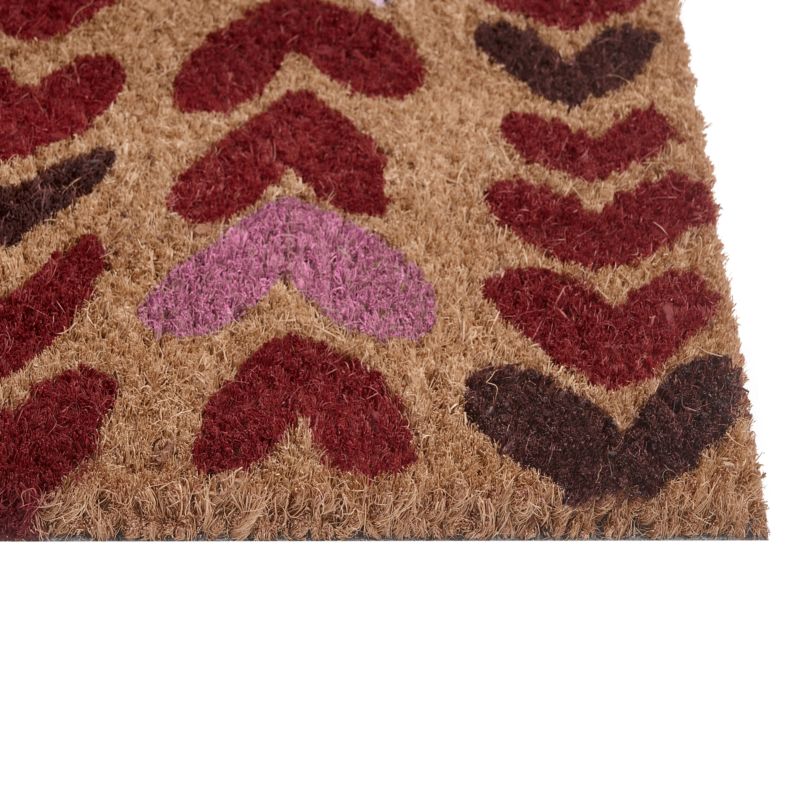 Dørmåtte 40 x 60 cm Naturlig Kokosfiber Hjerte