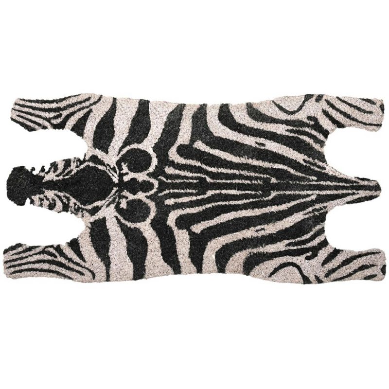 Dørmåtte Zebra Kokosfiber 75x38 cm Sort