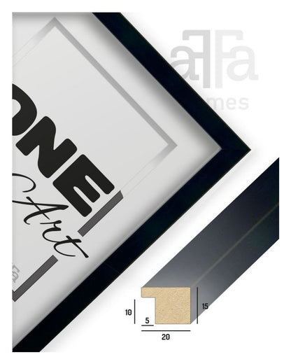 Unik MDF-ramme Hekla 28x35 til diplomer, sort, 1 stk.