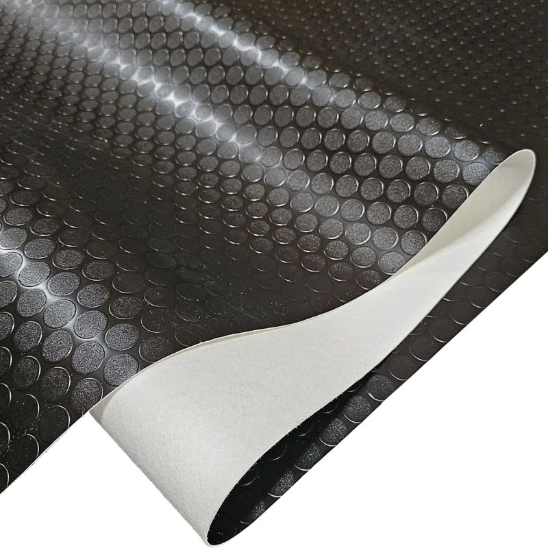 PVC-gulvbelægning med knopmønster 200 cm Mat sort | 5063022700568