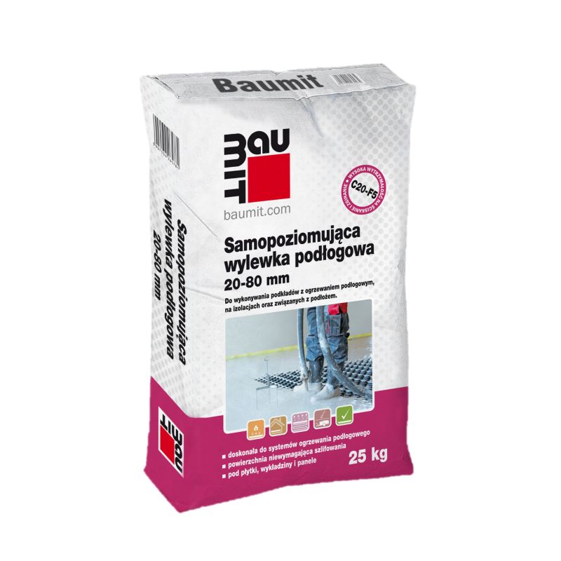 Selvnivellerende Spartelmasse 20-80 mm 25 kg Grå
