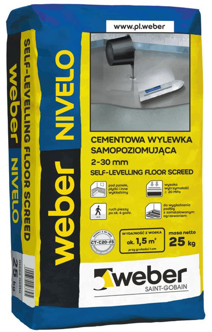 Selvnivellerende spartelmasse Weber Saint-Gobain Nivelo 25 kg