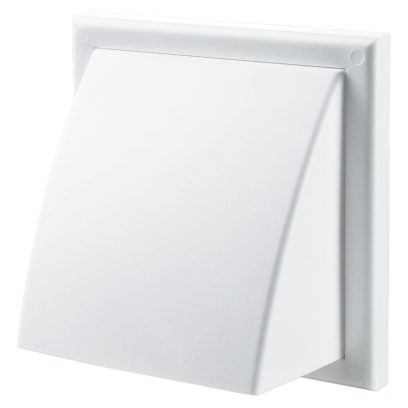 Vægudluftning med hætte Vents 154 x 86 mm Ø 100 mm hvid