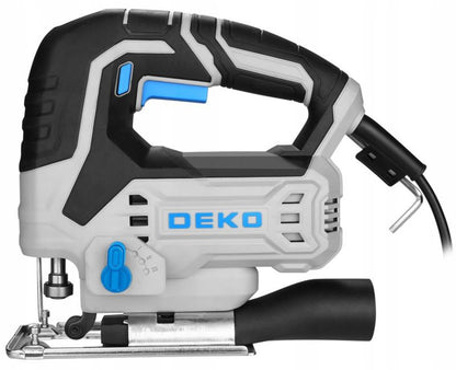 DEKO 550W stiksav med hastigheds- og oscilleringsregulering samt LED-belysning, 1 sæt
