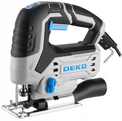 DEKO 550W stiksav med hastigheds- og oscilleringsregulering samt LED-belysning, 1 sæt