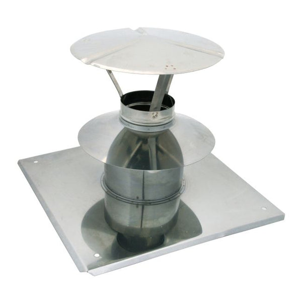 Spiroflex aftræk med tagplade 80/125 mm hvid