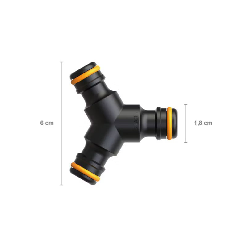Y-Stykke Slangekobling Sort/Orange